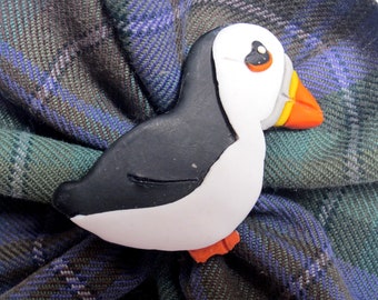 Polymer Clay Puffin Magnet, Clay Puffin, Animal Magnet, Bird Magnet, Fridge Magnet, Scottish Magnet