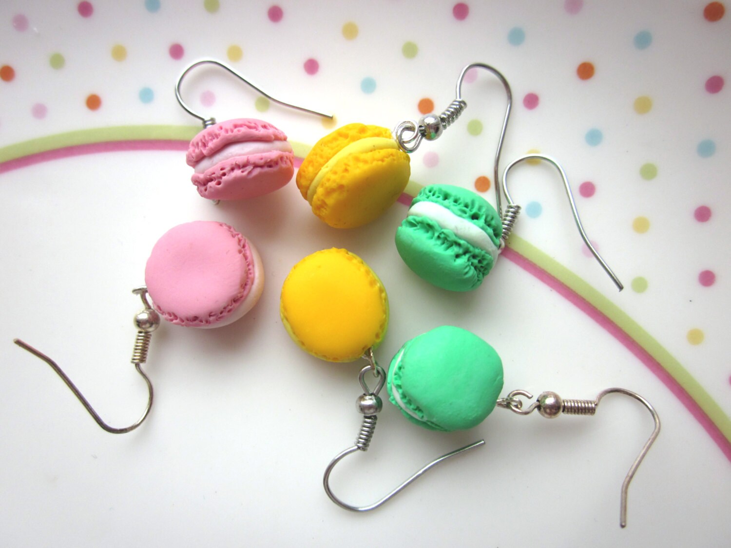 Polymer Clay Mini Macaron Earrings Customised Polymer Clay