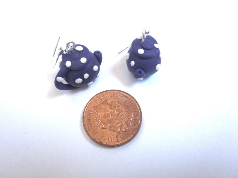 Purple Polymer Clay Teapot Earrings Purple Teapot Clay Etsy