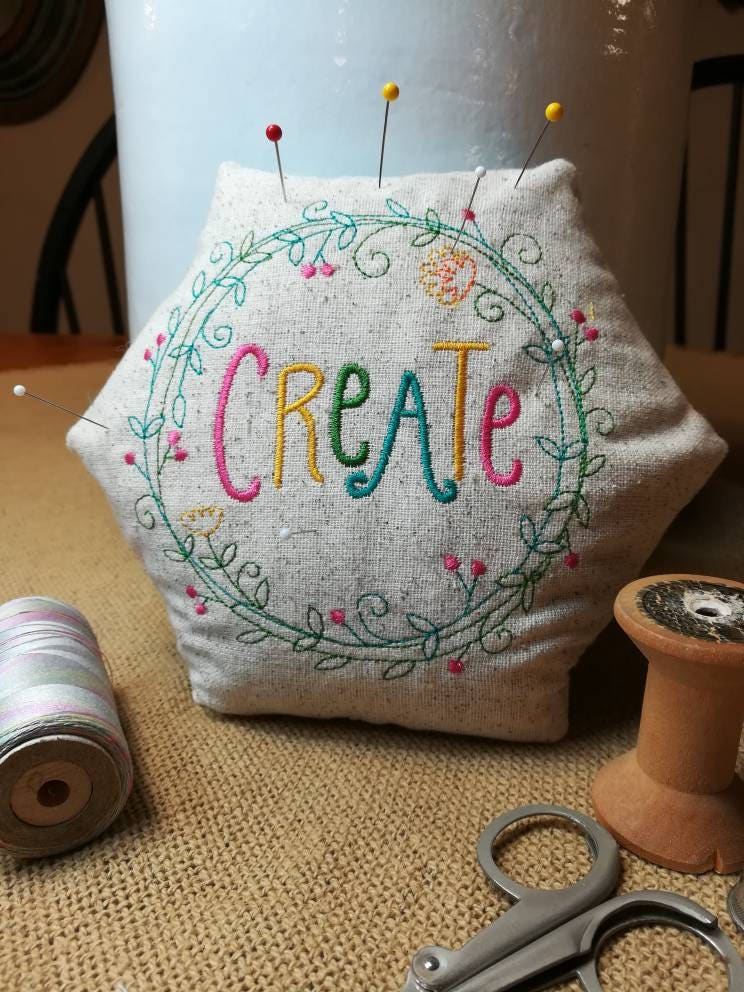Large Size Machine Embroidery Pin Cushion. Etsy