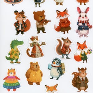 Lot de 17 stickers autocollants Animaux Rigolos (Lot 2)