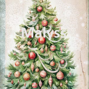 Image de Noël -Sapin de Noël, Vintage - Fichier à Télécharger