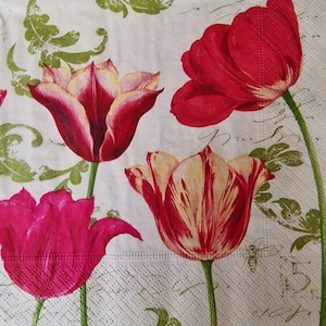 Set di 2 tovaglioli di carta - Vintage Tulip (Antique Tulip Pink)