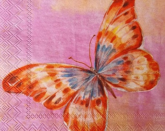 Set di 2 tovaglioli di carta - Papillon Pink