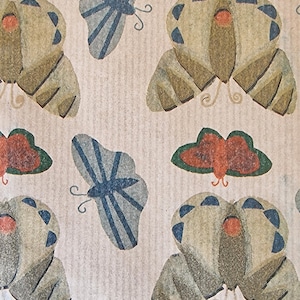 Set van 6 ambachtelijke papieren enveloppen met vlinderdecoratie