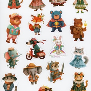Lot de 17 stickers autocollants Animaux Rigolos (Lot 1)