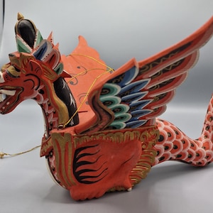 Painted Wooden Balinese Dragon - 20th Century