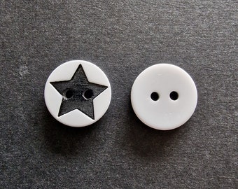 Set of 4 star acrylic round buttons