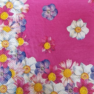 Set di 2 piccoli asciugamani di carta - Fiori (moda rosa)