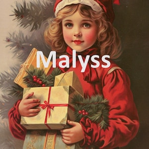 Image de Noël -Petite Fille avec des Cadeaux, Vintage - Fichier à Télécharger
