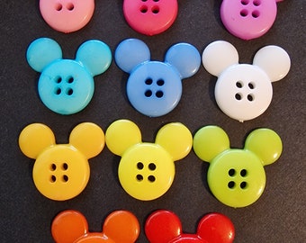 Lot de 3 boutons Mickey acrylique