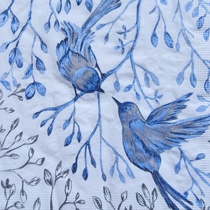 Set of 2 paper napkins - Blue birds