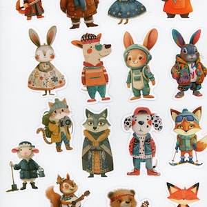 Lot de 17 stickers autocollants Animaux Rigolos (Lot 3)