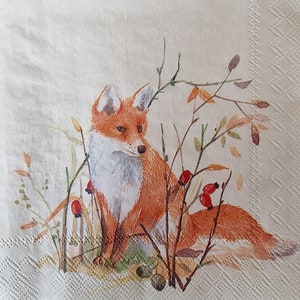 Conjunto de 2 guardanapos de papel pequenos - Fox (Autumn Wildlife)