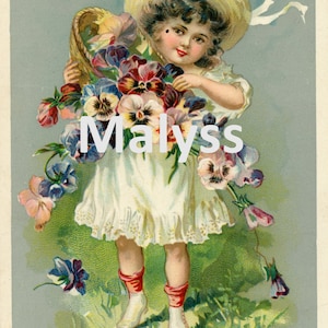 Postcard Image - File to Download - Young Girl with Thoughts