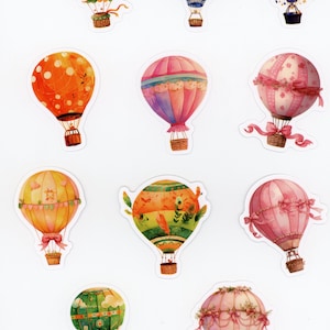 Lot de 17 stickers autocollants Montgolfière Vintage (Lot 2)