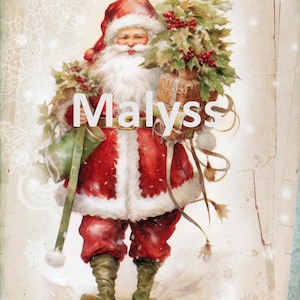 Image de Noël -Père Noël, Vintage - Fichier à Télécharger