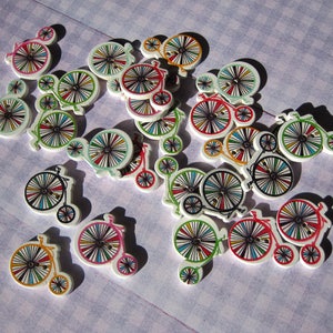 Lot de 2 boutons en bois vélo vintage image 2