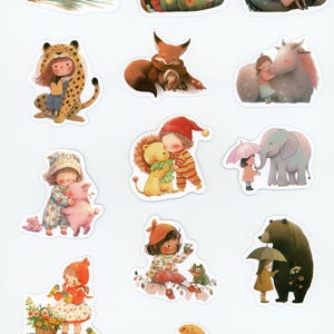 Lot de 18 stickers autocollants Animaux et Personnages de conte de Fées (Lot 3)