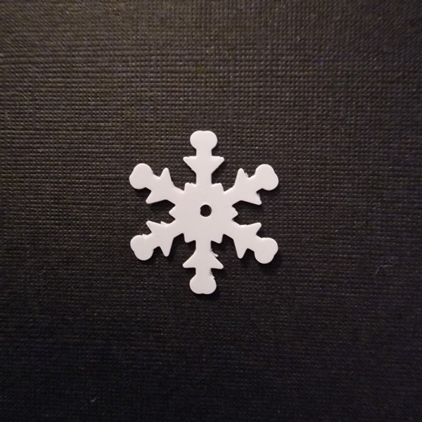 Set of 20 White Snowflakes Sequins