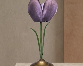 Pip Studio Tulip Metal Candle Holder – Elegant Floral Chandelier in Purple & Gold – Boho Chic Spring Decoration – 21 cm