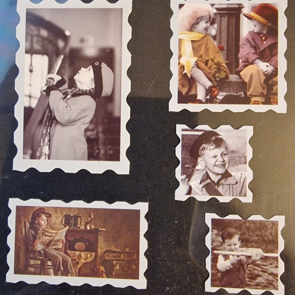 Vintage children's stamp sticker sheet of your choice