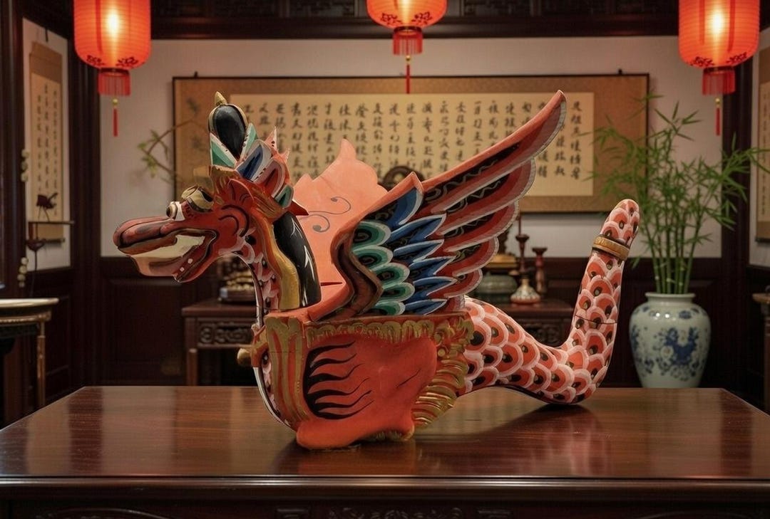 バリ島の彩色木製ドラゴン 20世紀 彫刻」(ホビー、カルチャー