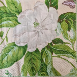 Juego de 2 toallas de papel flor blanca imagen 1