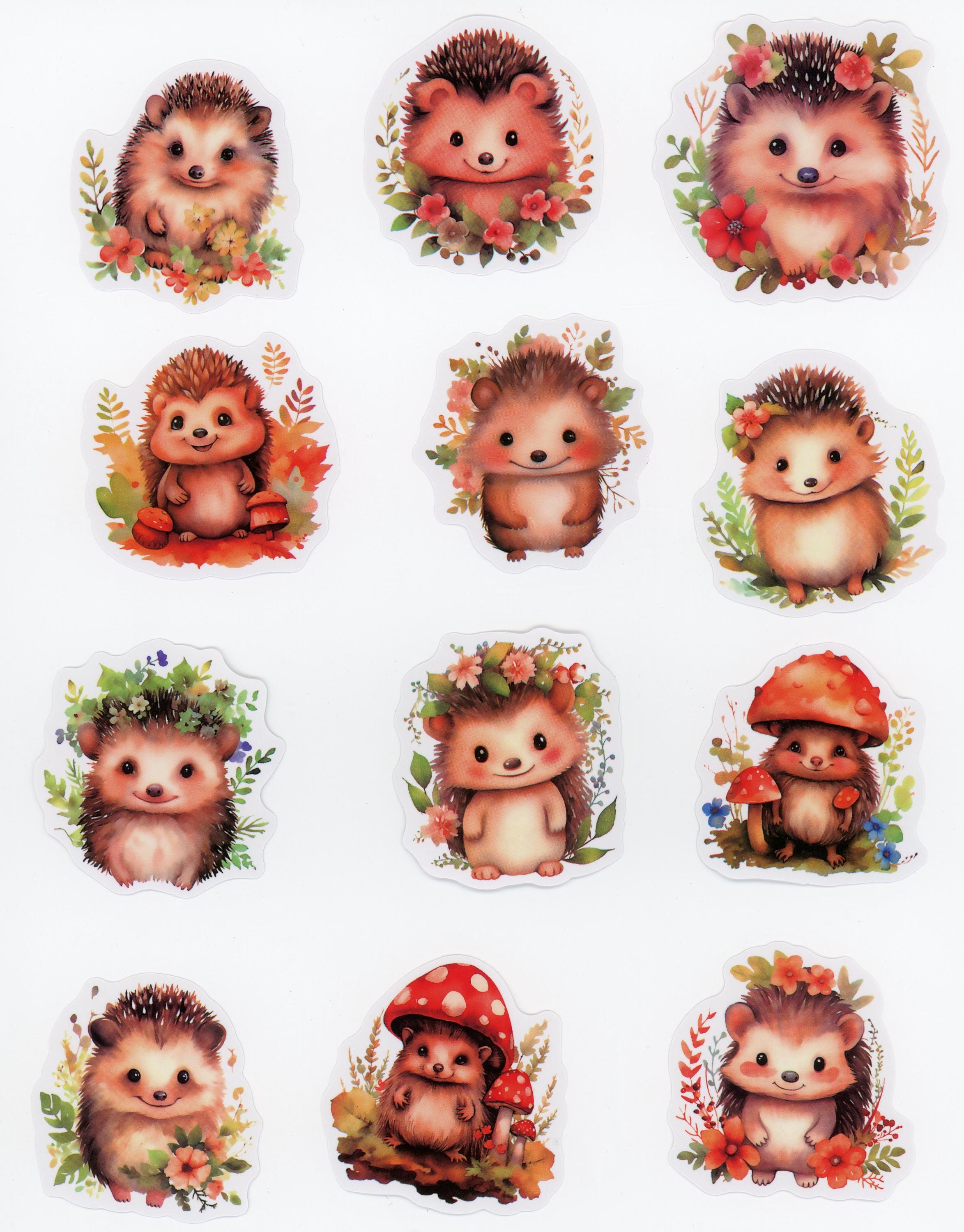 Pack of 17 Cute Hedgehog Stickers (Pack 3)