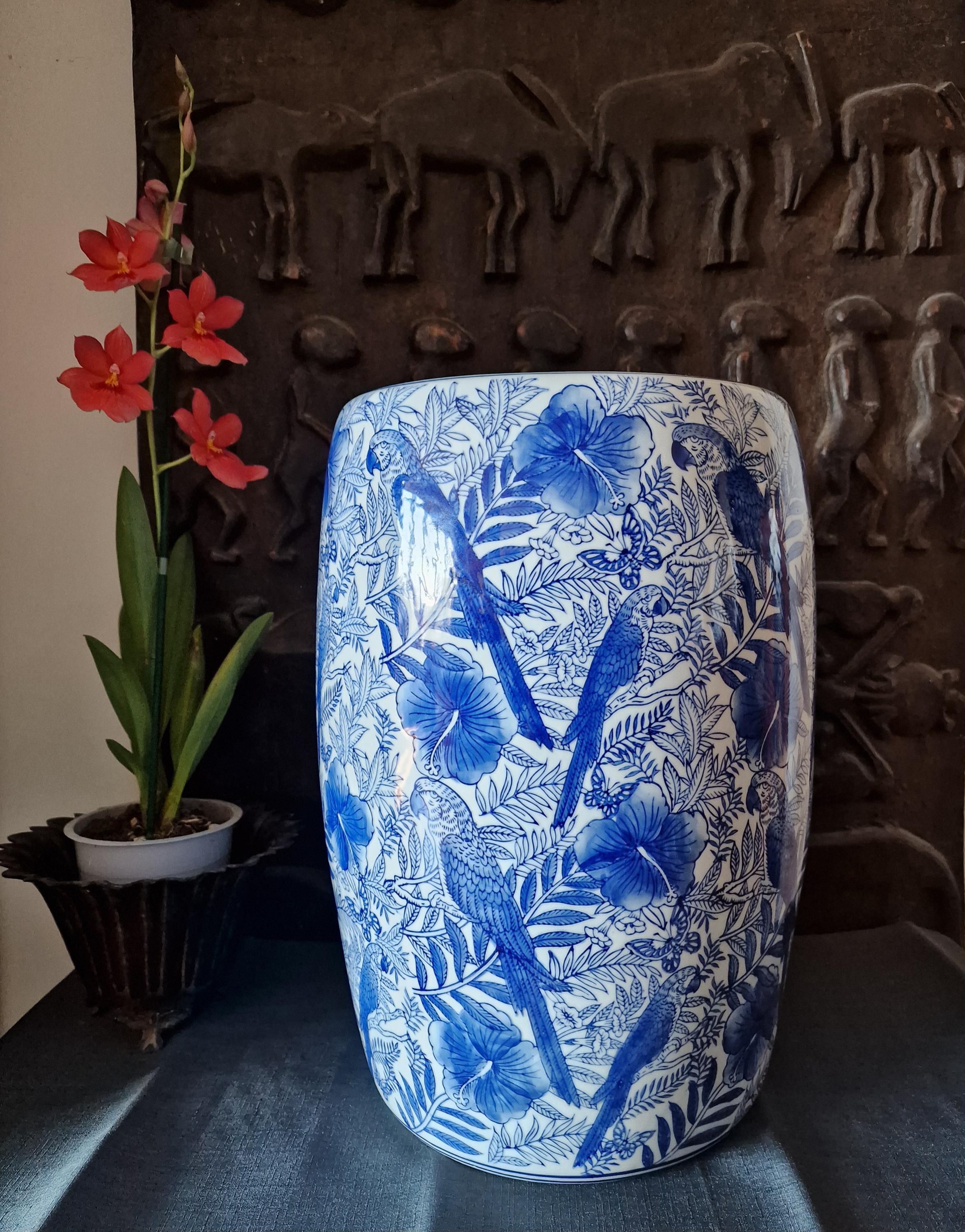 Tabouret Céramique Blanc Chinois Porcelaine D32xH43cm Coin - Fine Asianliving