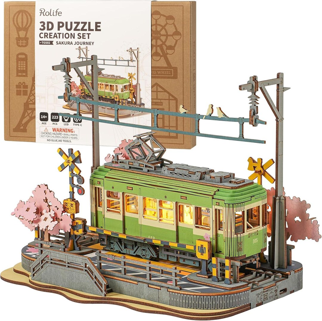 DIY Assembly Kit - 3D Wooden Puzzle - Sakura Train - Etsy