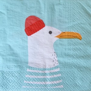 Conjunto de 2 guardanapos de papel - Gaivota