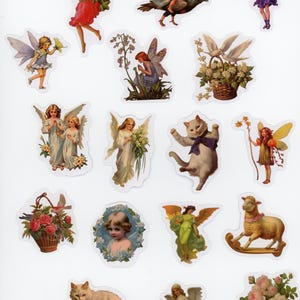 Lot de 17 stickers autocollants Fées Vintage (Lot 1)