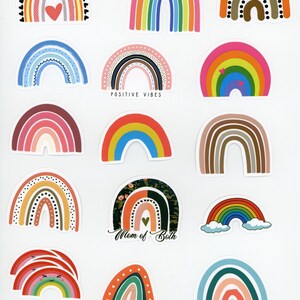 Lot de 20 stickers autocollants Arc en Ciel (Lot 1)