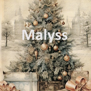 Image de Noël - Sapin de Noël, cadeaux, Vintage - Fichier à Télécharger