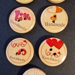Set of 4 handmade wooden buttons