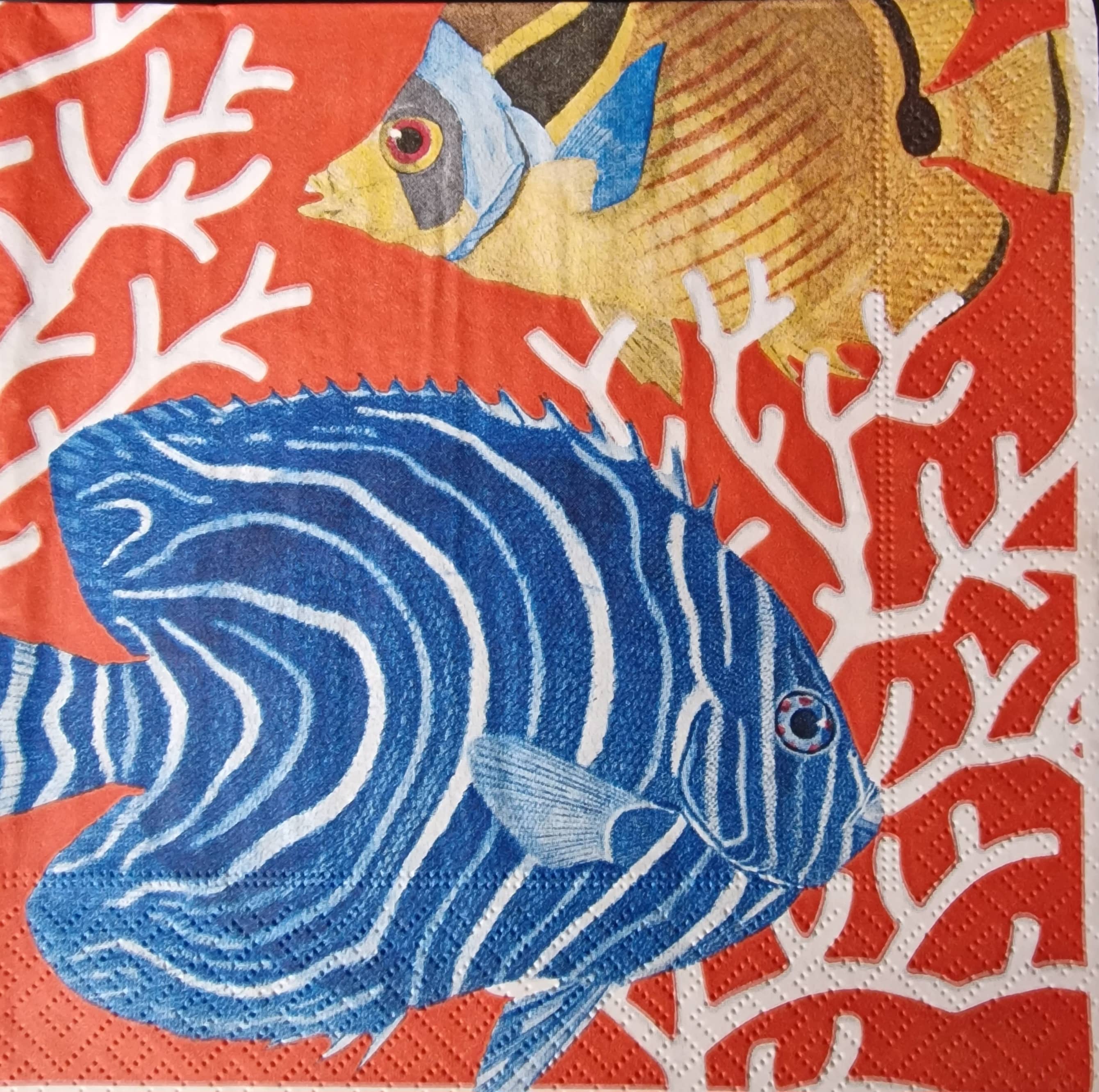 Lot de 2  serviettes en papier - Poissons ( Coral Reef )