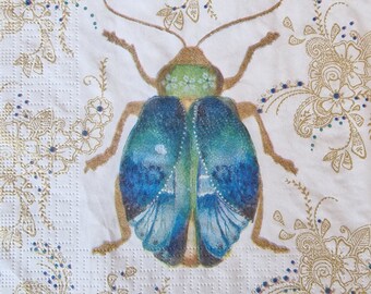 Set of 2 paper napkins - Beetle