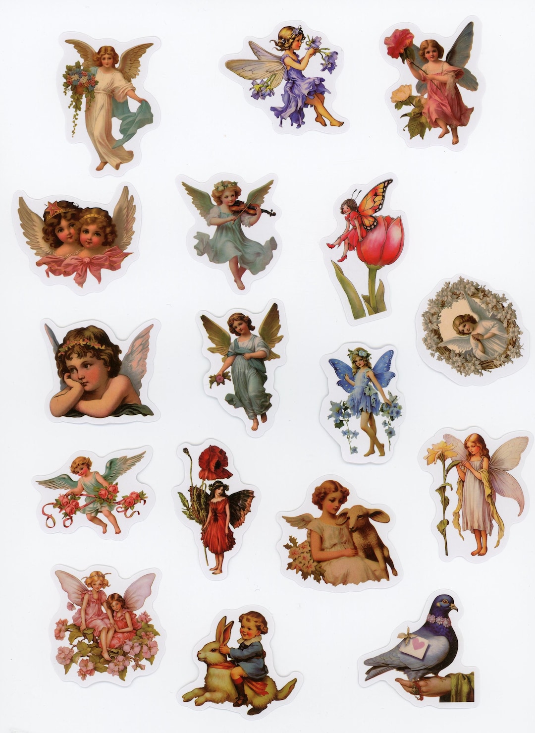 Set of 17 Vintage Fairy Stickers (set 2) - Etsy