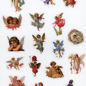 Lot de 17 stickers autocollants Fées Vintage (Lot 2)