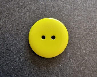 Set of 2 large round apple green buttons 2 holes acrylic
