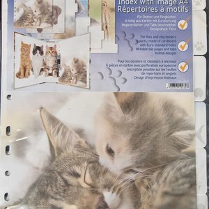 6 Intercalaires en carton avec images d'animaux - Format A4 - NEUF dans SON EMBALLAGE