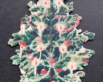 Set of 2 Vintage Metal Christmas Tree to Hang