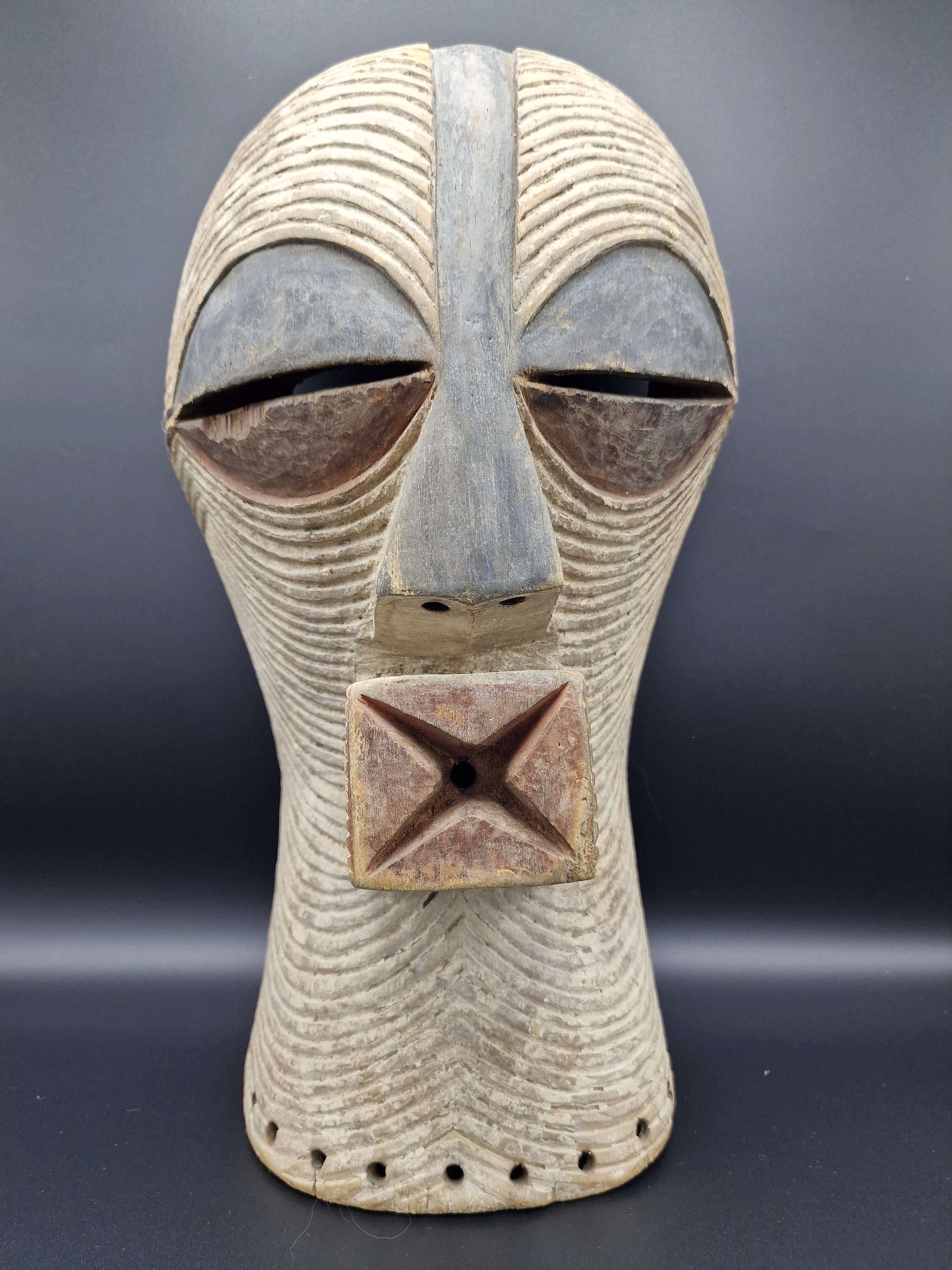 大型アフリカ仮面 - ソンジェ族（コンゴ） - 木製 - 47cm - Etsy 日本