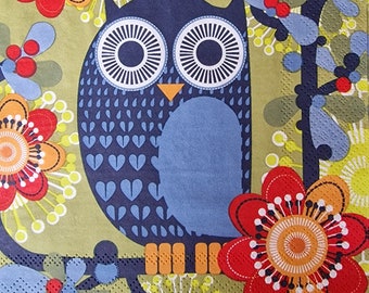 Set of 2 paper towels - Owls