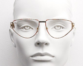 Gafas de ojo de gato vintage de los 80. Exquisitas monturas ópticas de ojo de gato metálicas otoñales. Gafas graduadas para mujer. Gafas graduadas.