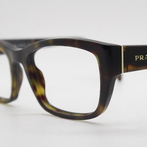 Prada 90s vintage glasses model VPR180. Tortoise low profile acetate luxury optical frames. Prescription eyeglasses. RX Spectacles. 2000s