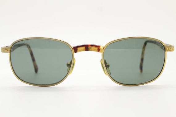 Fossil 90s vintage rectangular sunglasses. Gold s… - image 3