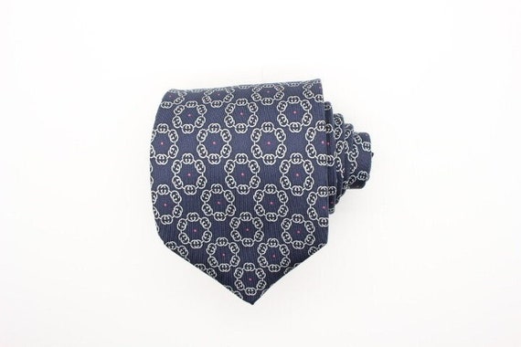 Gucci all silk neck tie made in Italy. Blue grey … - image 1