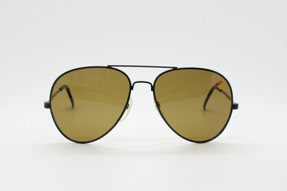 Vintage 70s aviator sunglasses. Black metal frame… - image 3